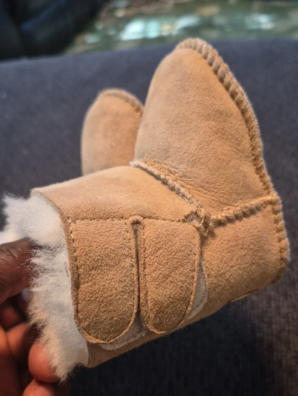UGG Kids Shearling Lined Suede Boots in Tan